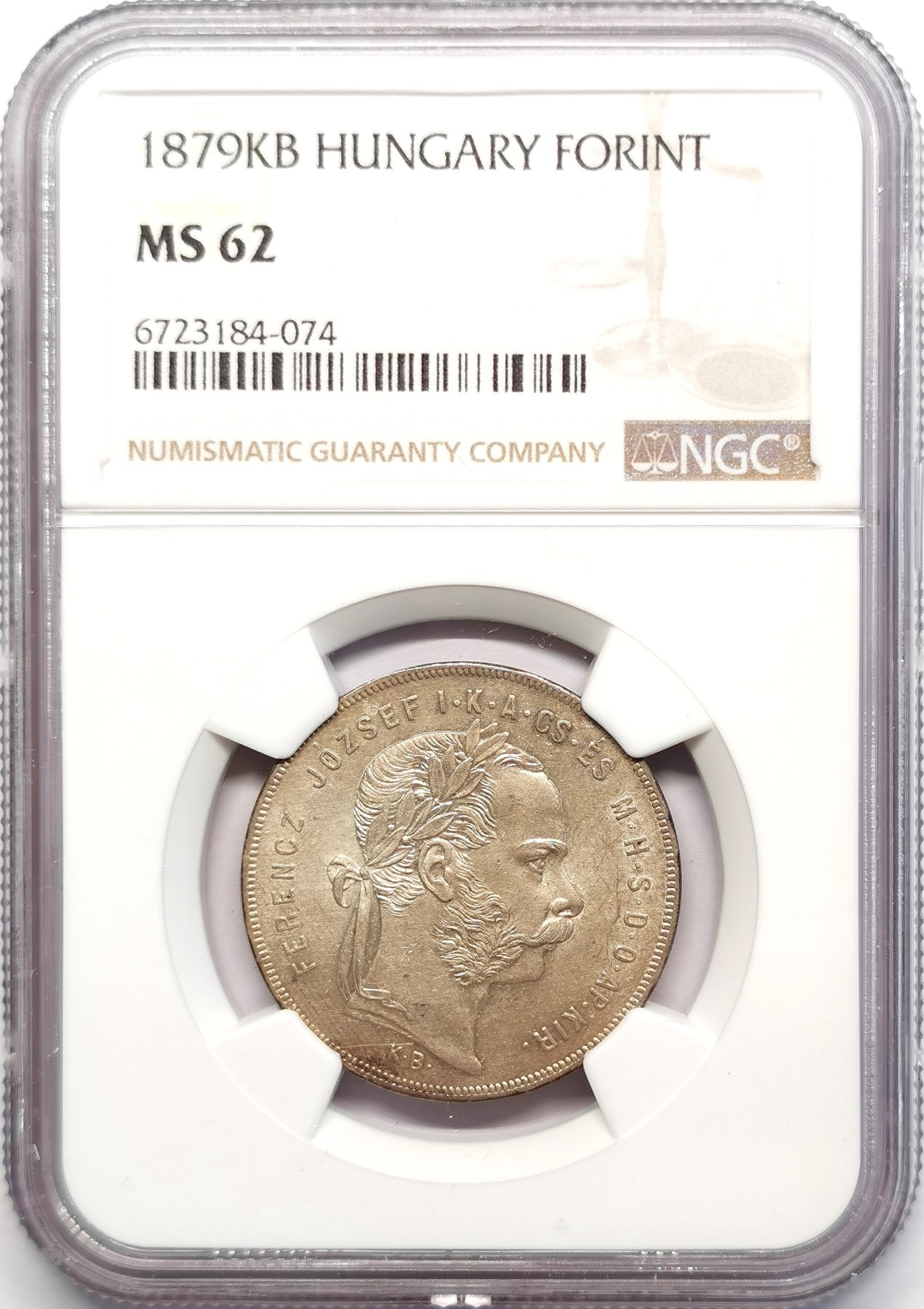 凡希社世界钱币微拍第二百五十期 1879匈牙利FORINT银币NGC-MS62