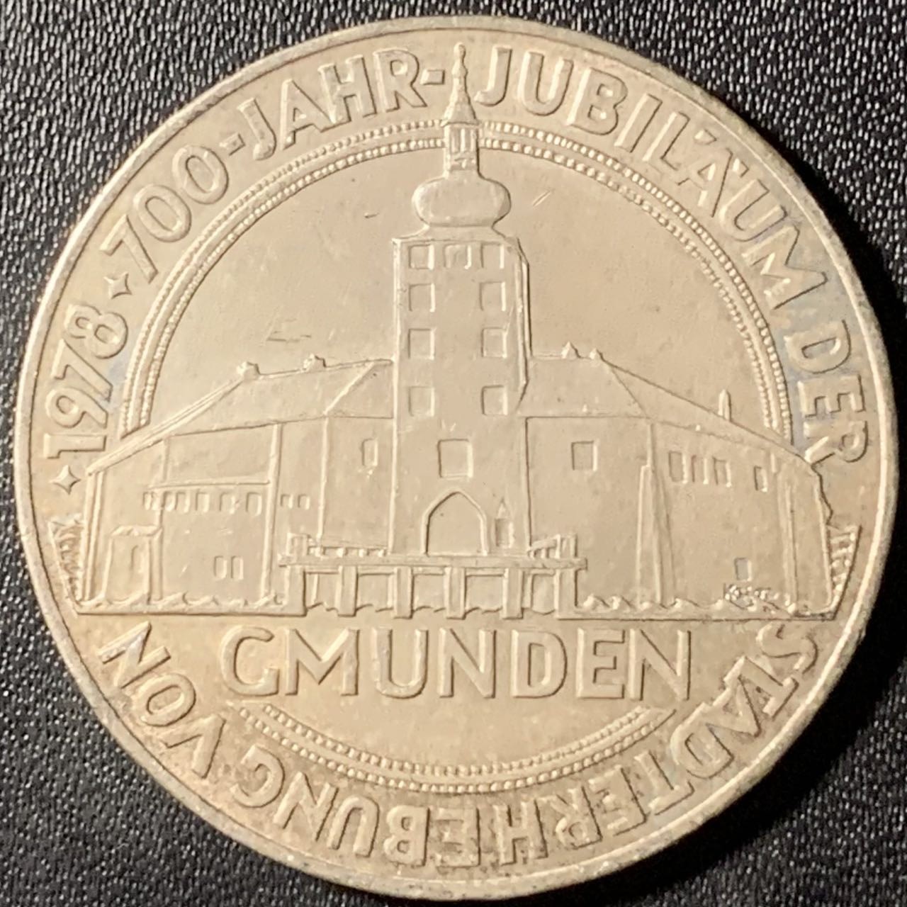 紫瑗钱币——第315期拍卖 奥地利 1978年 格蒙登建市700周年 100先令 24克 0.64银 UNC