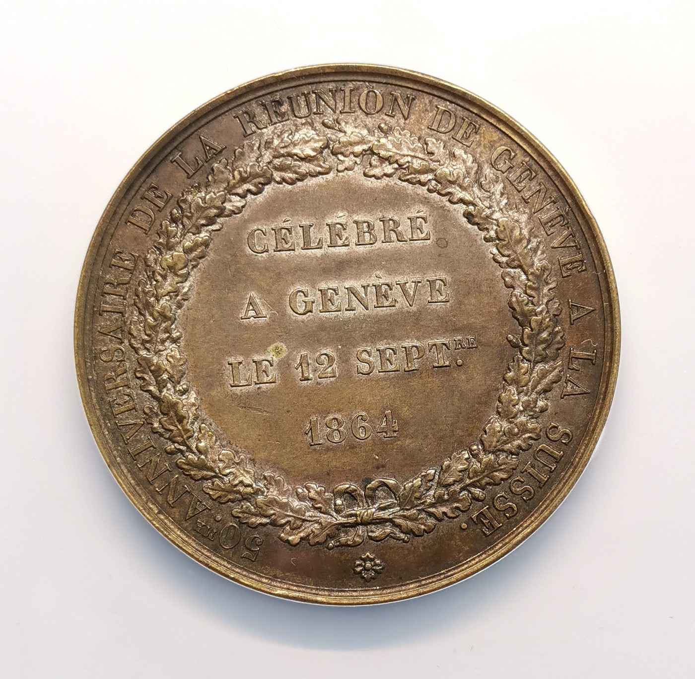 凡希社世界钱币微拍第二百五十期 1864瑞士联邦纪念铜章NGC-MS61