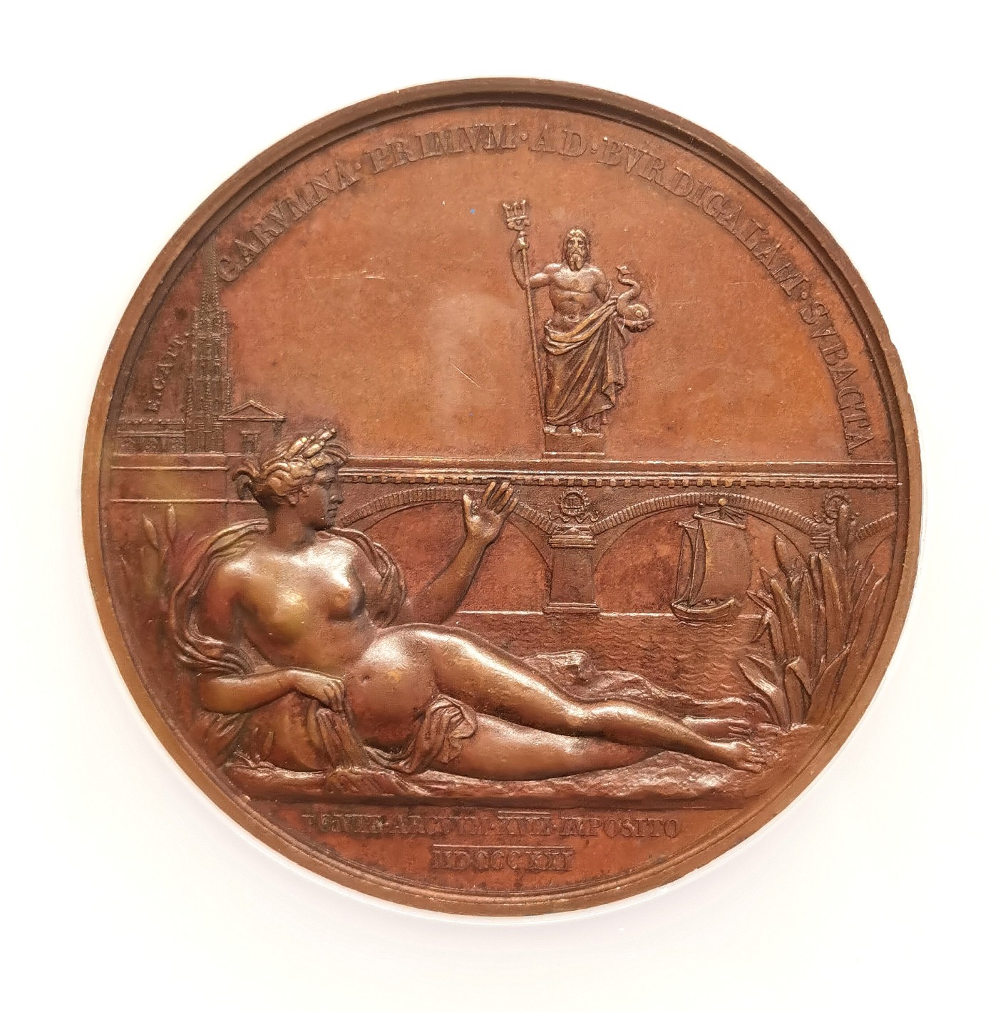 凡希社世界钱币微拍第二百五十期 1821法国波尔多大桥建成纪念铜章NGC-MS64海神与维纳斯