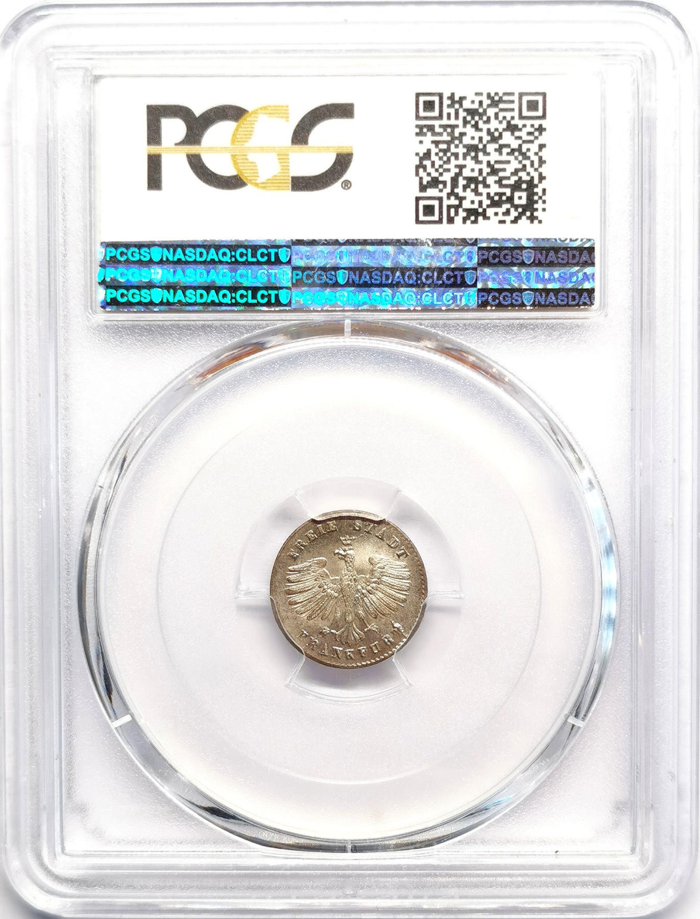 凡希社世界钱币微拍第二百五十期 1839法兰克福运河景观1K银辅币PCGS-MS67超高分！