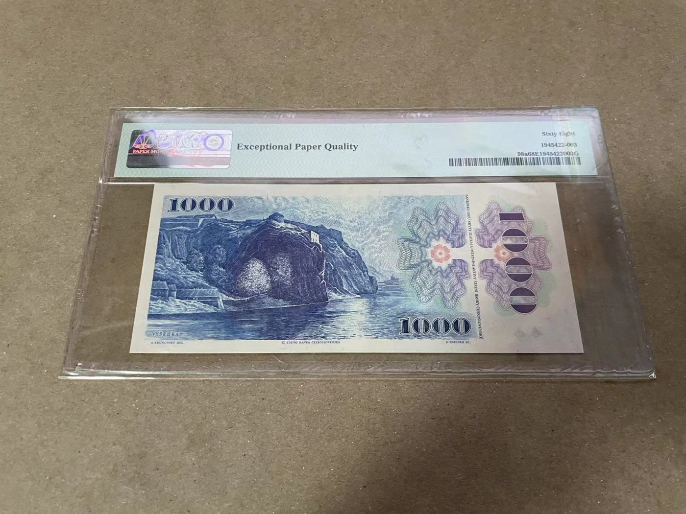 【Blue Auction】✨世界纸币精拍第380期【精】  捷斯 1985年1000克朗 PMG68EPQ 超高分