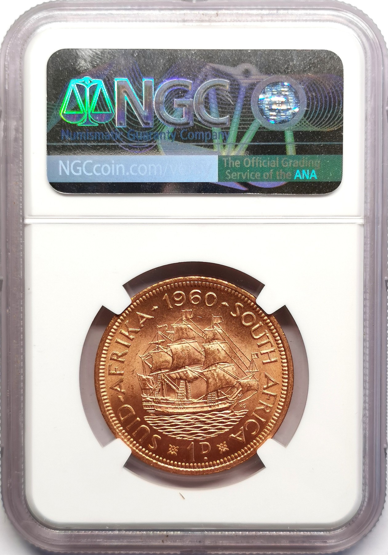 凡希社世界钱币微拍第二百五十期 1960南非伊二便士NGC-MS64