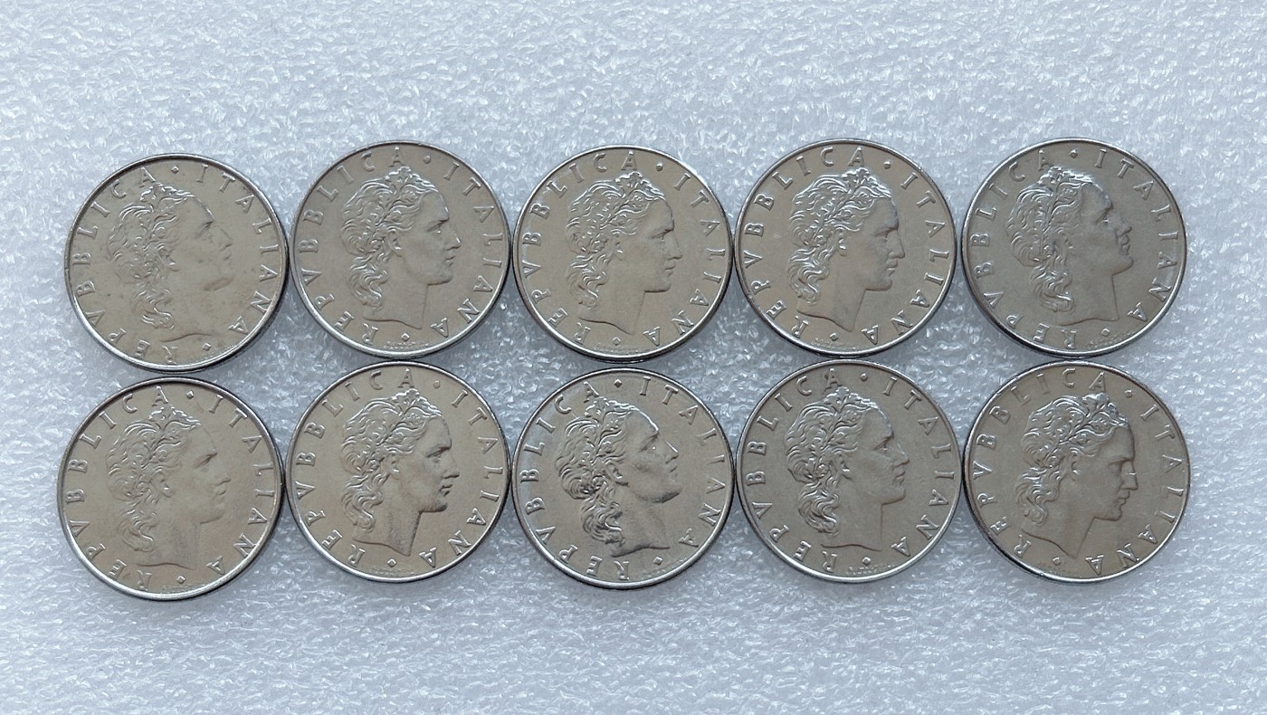 海外回流1元起拍小铺 各国钱币散币场 第1期 意大利50里拉10枚 锻冶之神-伍尔坎