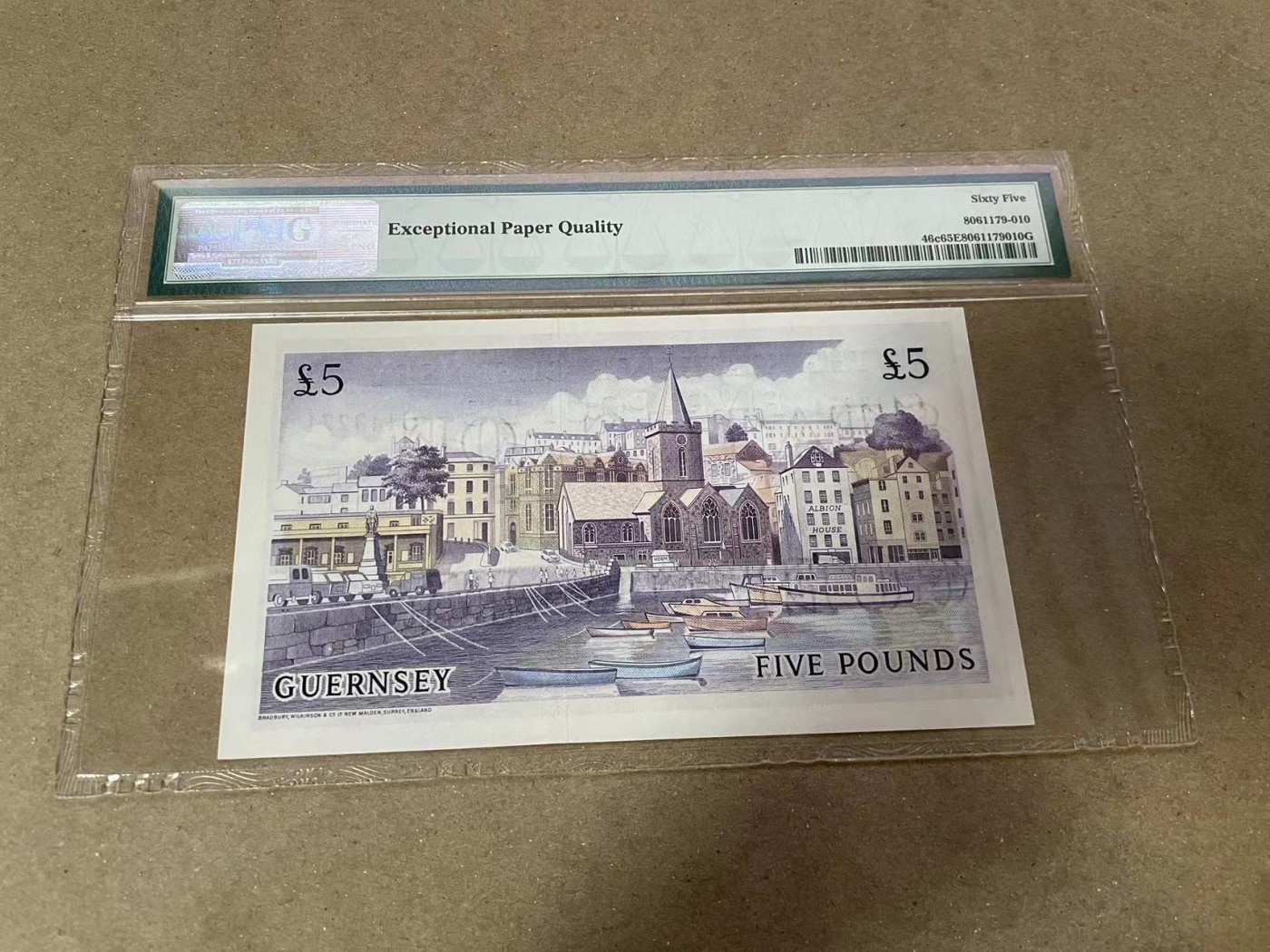 【Blue Auction】✨世界纸币精拍第380期【精】 根西 1969-75年5镑 彩背 PMG65EPQ BWC出品
