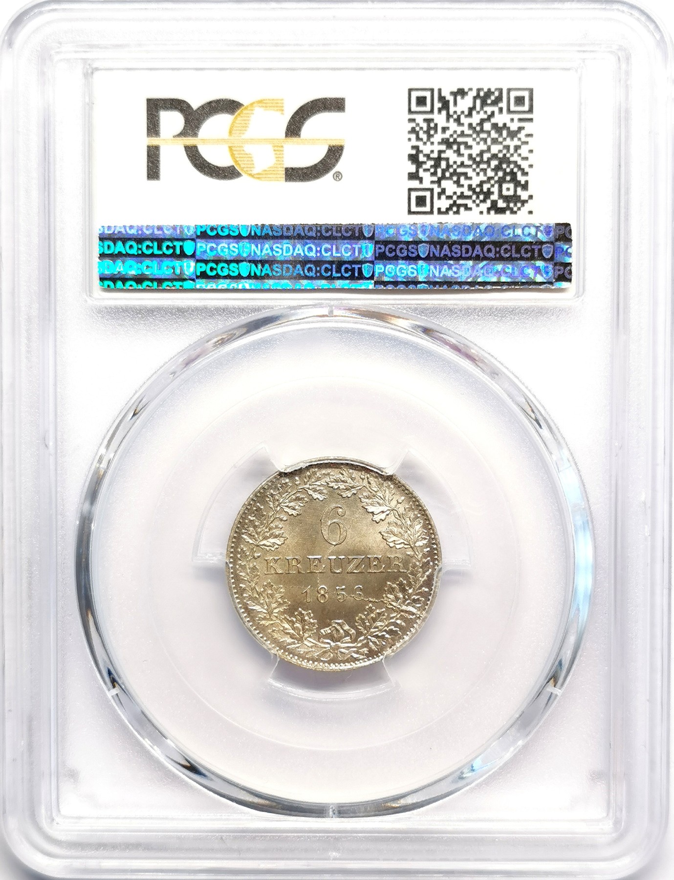 凡希社世界钱币微拍第二百五十期 荐！1856法兰克福城市景观6K银辅币PCGS-MS66高分淡色金彩！