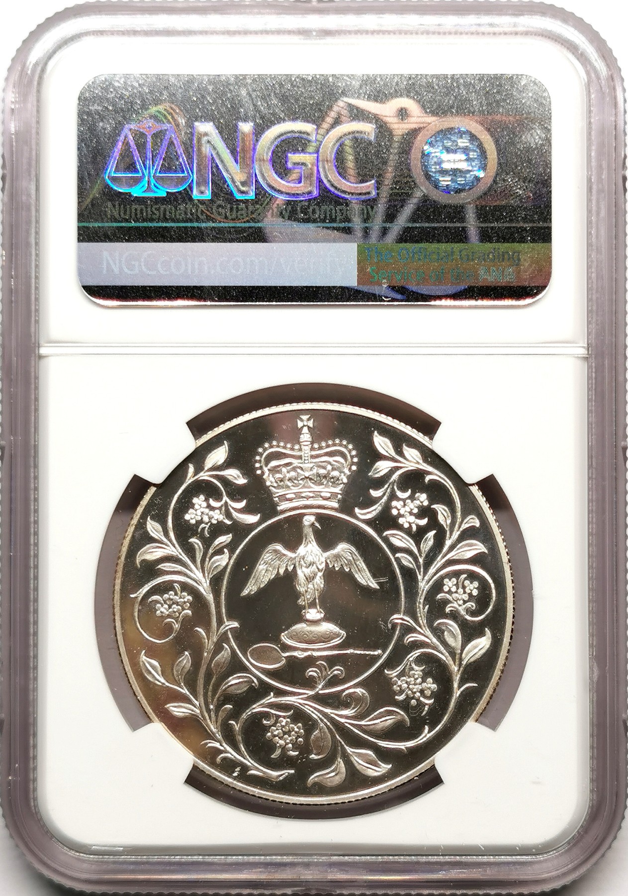 凡希社世界钱币微拍第二百五十期 1977英国伊丽莎白加冕纪念25P大银精铸NGC-PF67UC