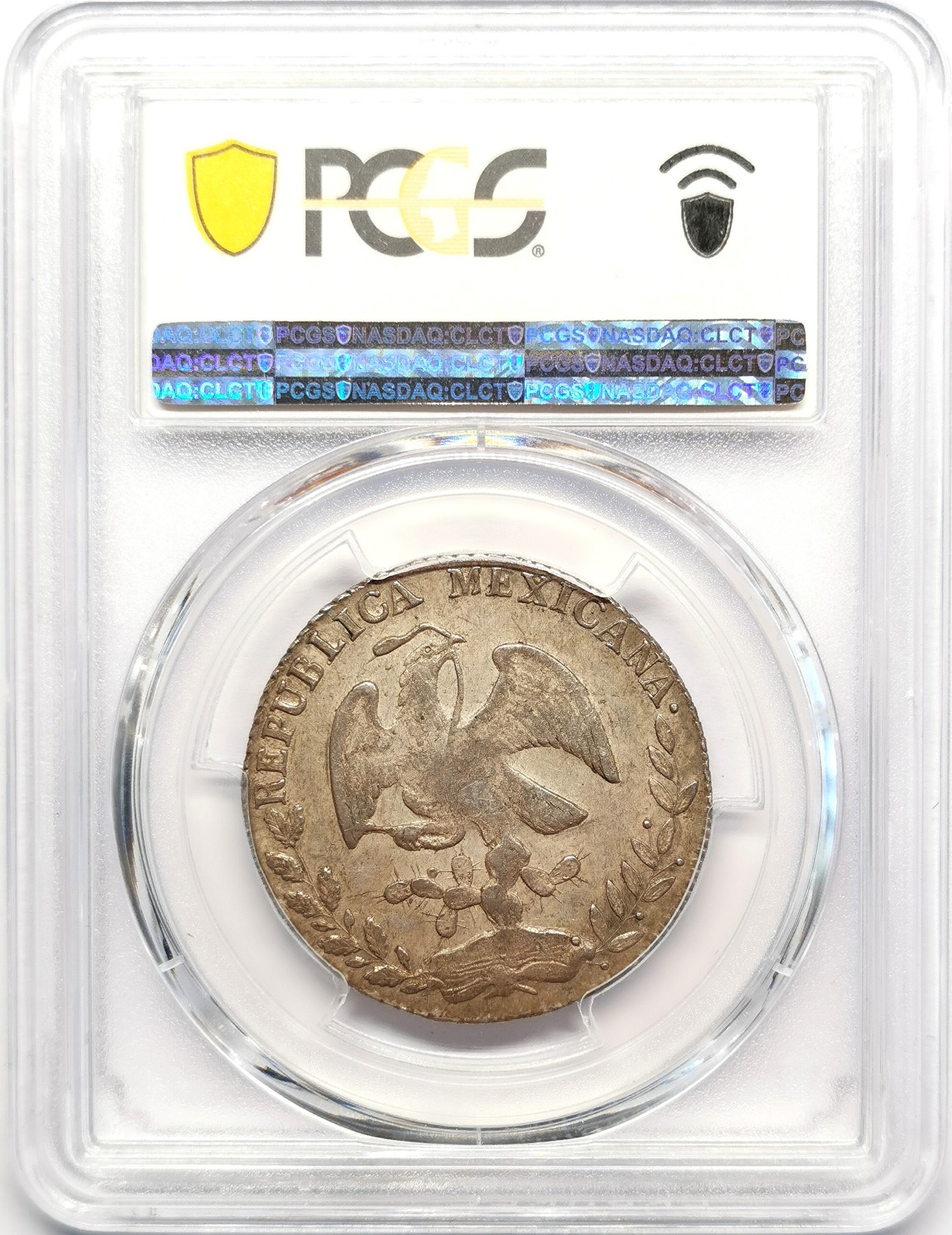 凡希社世界钱币微拍第二百五十期 1844PI墨西哥鹰与自由帽4R银币PCGS-AU53状态极好！