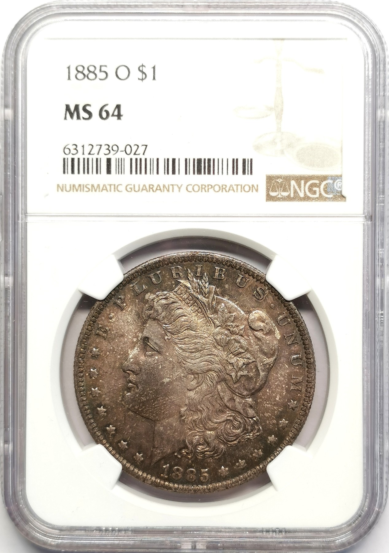 凡希社世界钱币微拍第二百五十期 1885O美国摩根壹元NGC-MS64重彩！