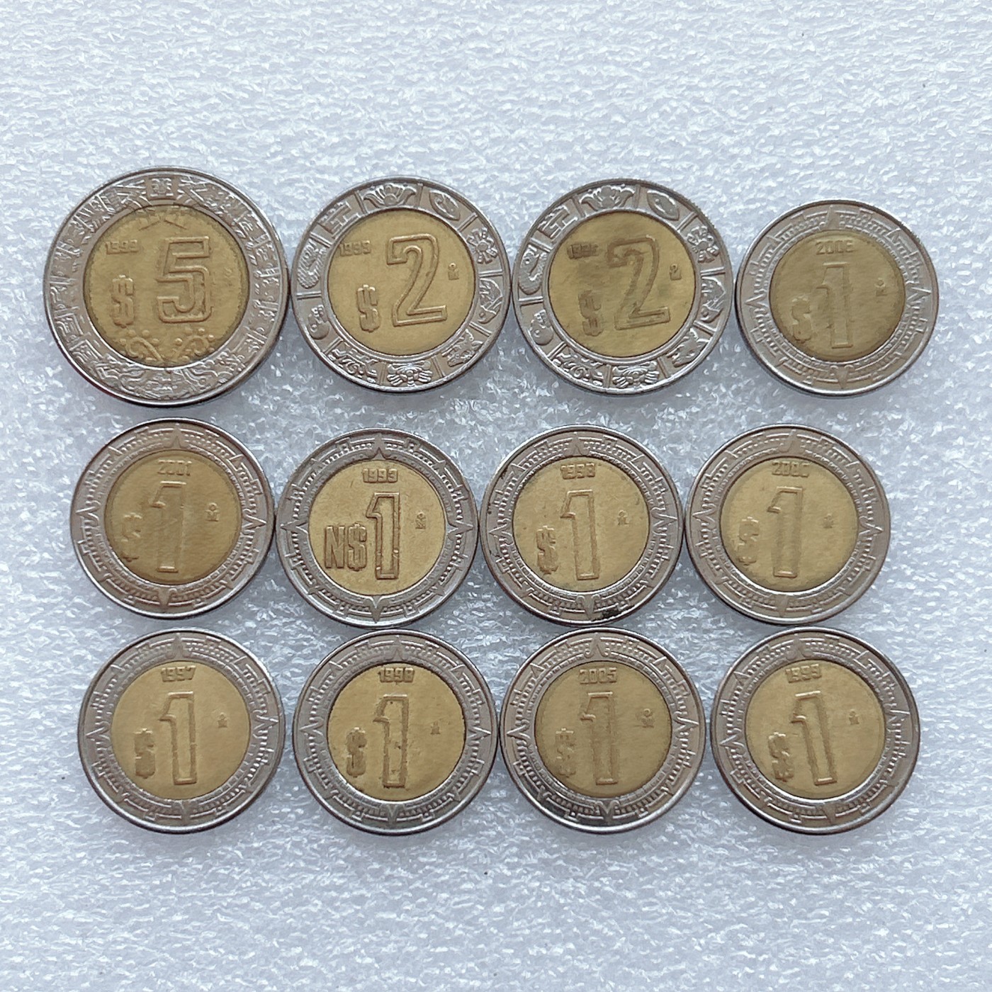 全场一元起拍 世界钱币散币场 第29期 墨西哥双色币12枚