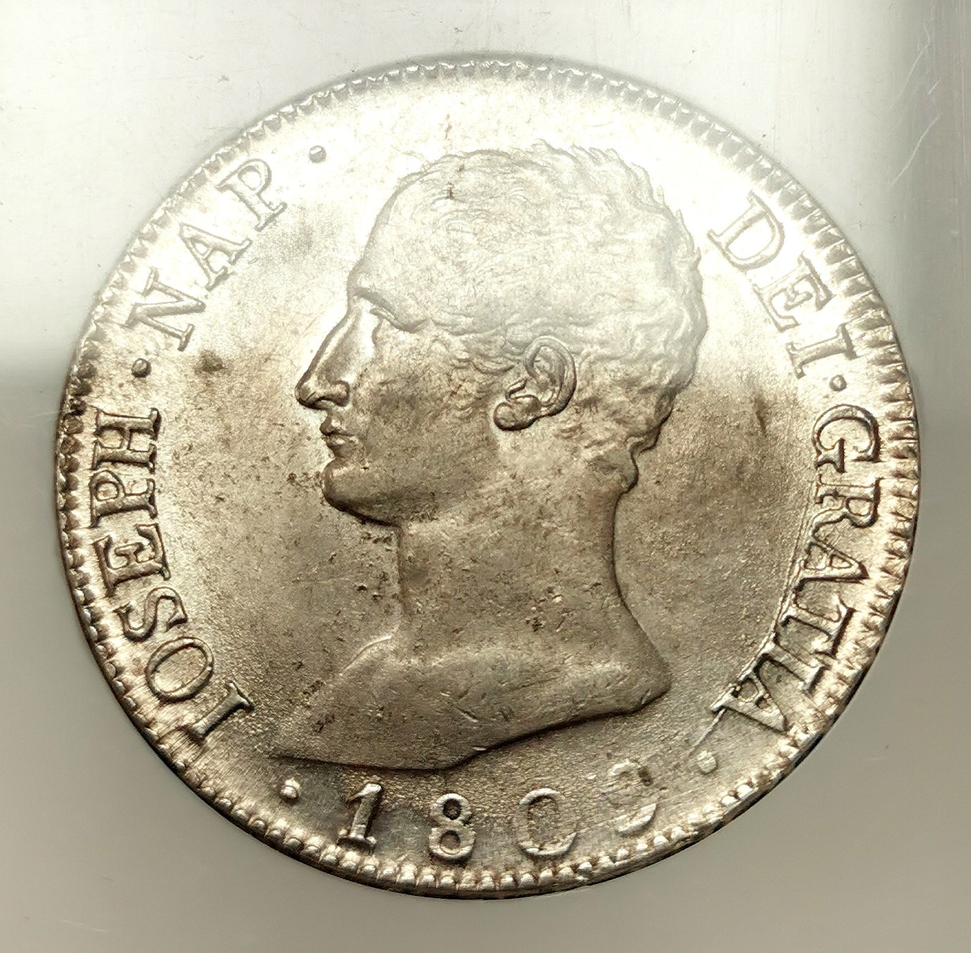 凡希社世界钱币微拍第二百五十期 稀！1809法占西班牙约瑟夫拿破仑20R大银NGC-MS63压箱底品质！