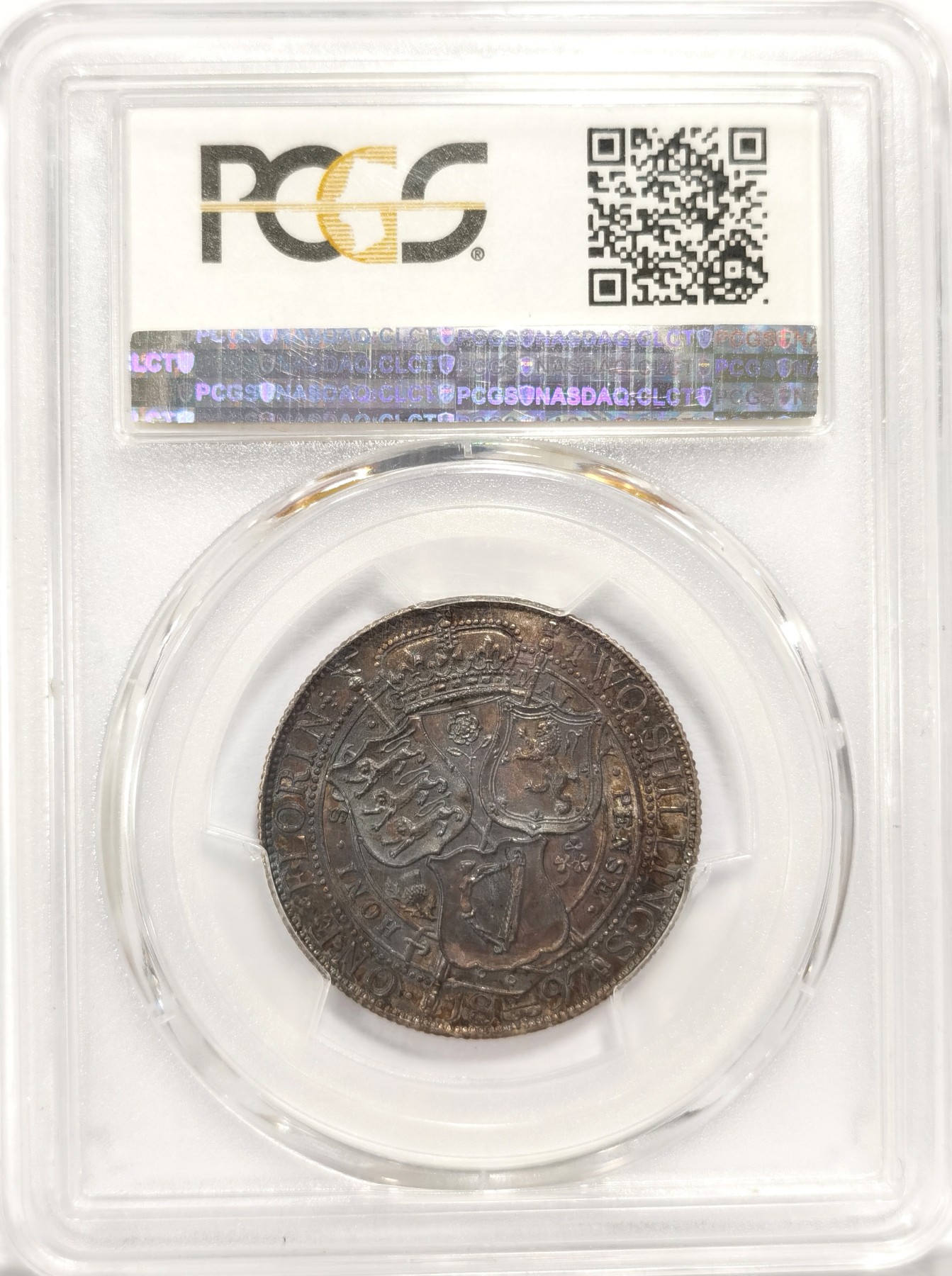 博洋堂世界钱币拍卖第047期（全场包邮） PCGS MS64 英国1897年披纱1弗洛林  深咖啡包浆少年份