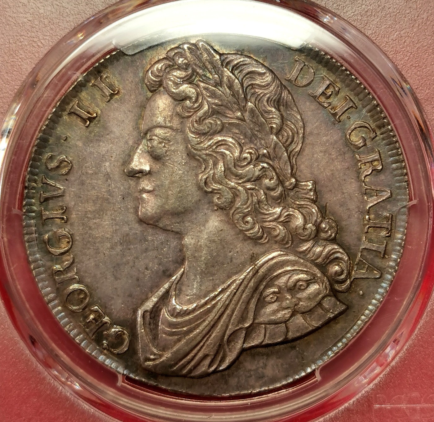 凡希社世界钱币微拍第二百五十期 稀！1741英国乔治二世玫瑰克朗大银PCGS-MS62绝色包浆收藏级！