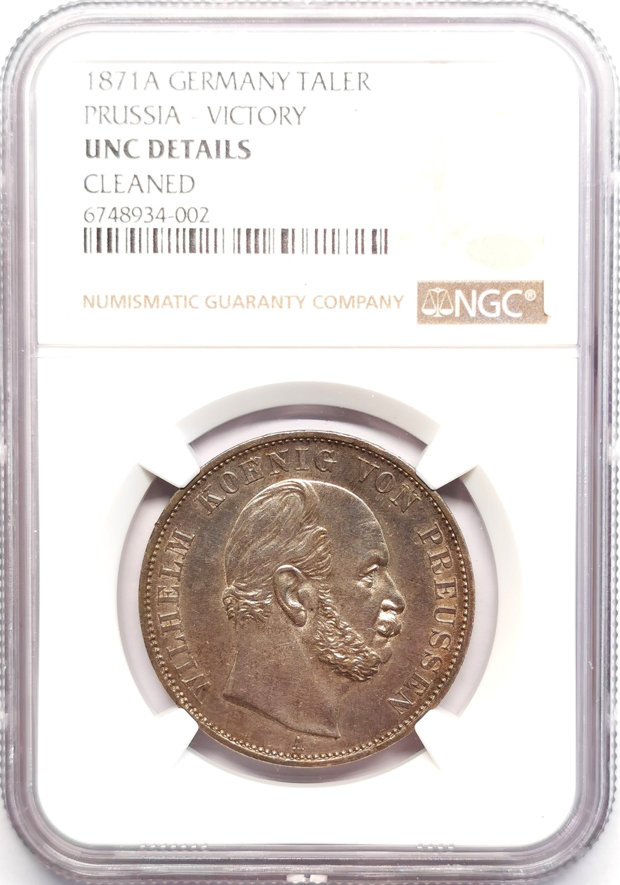 凡希社世界钱币微拍第二百五十期 1871普鲁士胜利泰勒NGC-UNCD