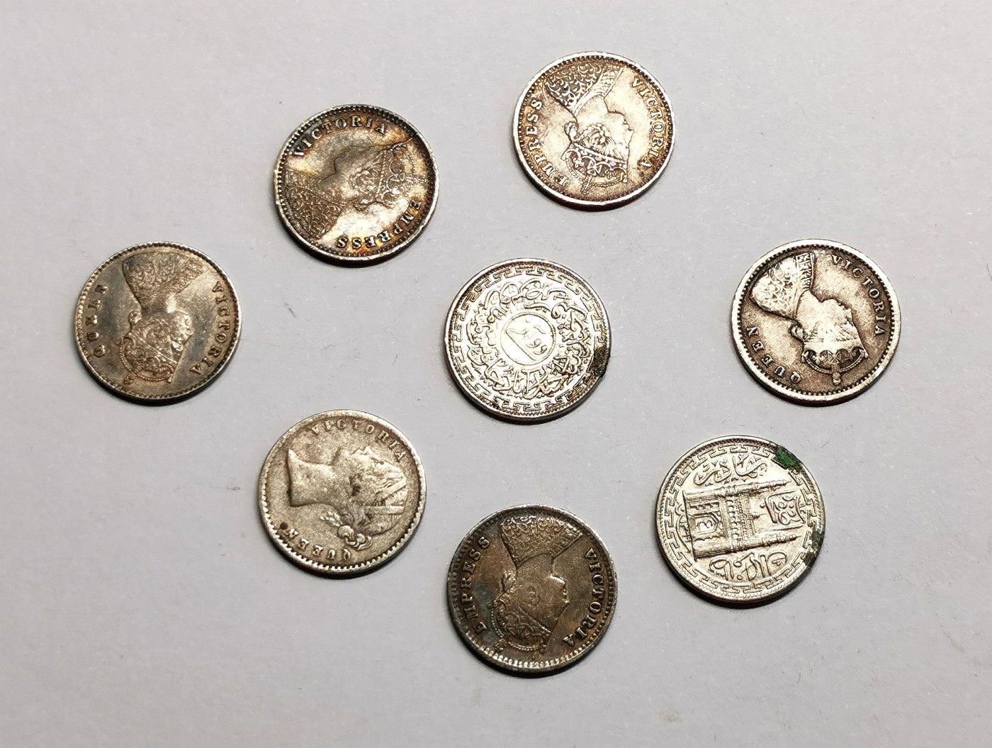 凡希社世界钱币微拍第二百五十期 英属印度&海德拉巴银辅币一组