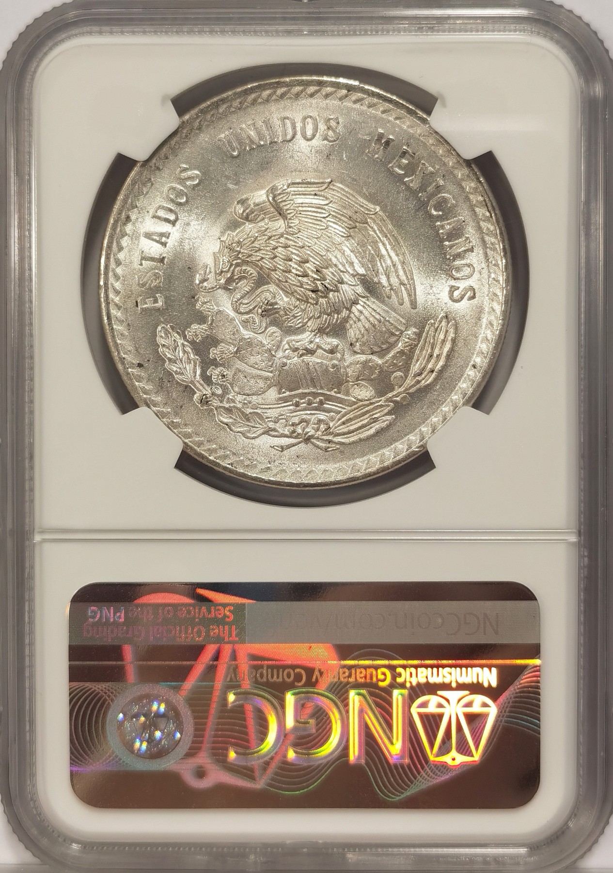 博洋堂世界钱币拍卖第047期（全场包邮） NGC MS63 墨西哥1948年玛雅人5比索大银币