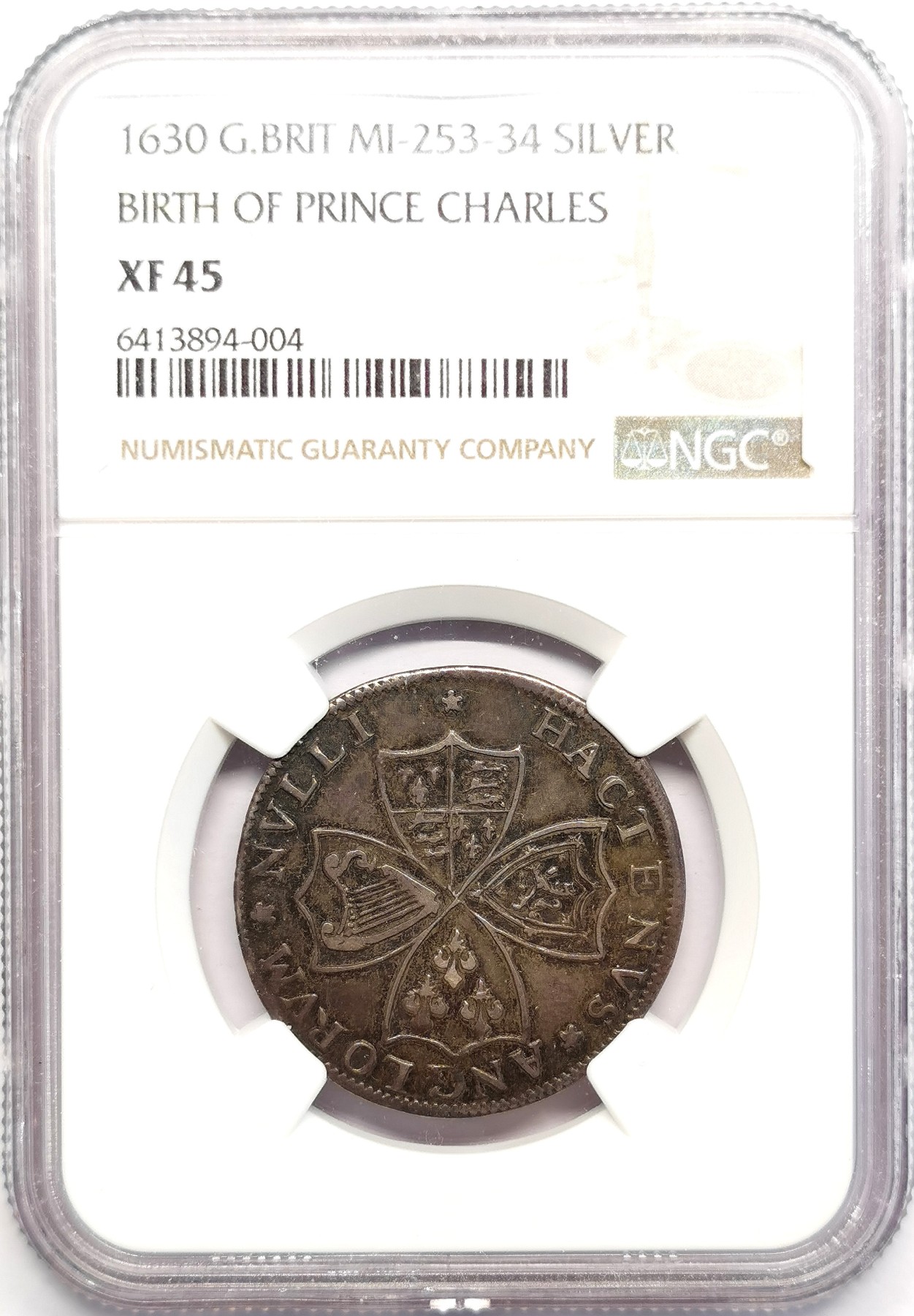凡希社世界钱币微拍第二百五十期 1630英国查理二世诞生纪念银章NGC-XF45原铸品！