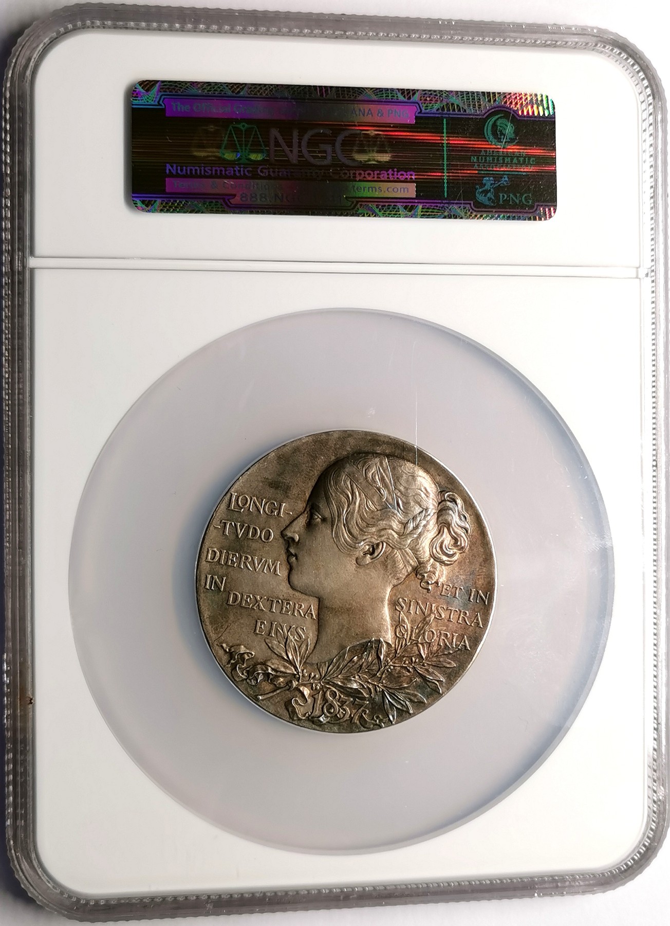 凡希社世界钱币微拍第二百五十期 1897英国维多利亚加冕纪念银章大型NGC-MS63