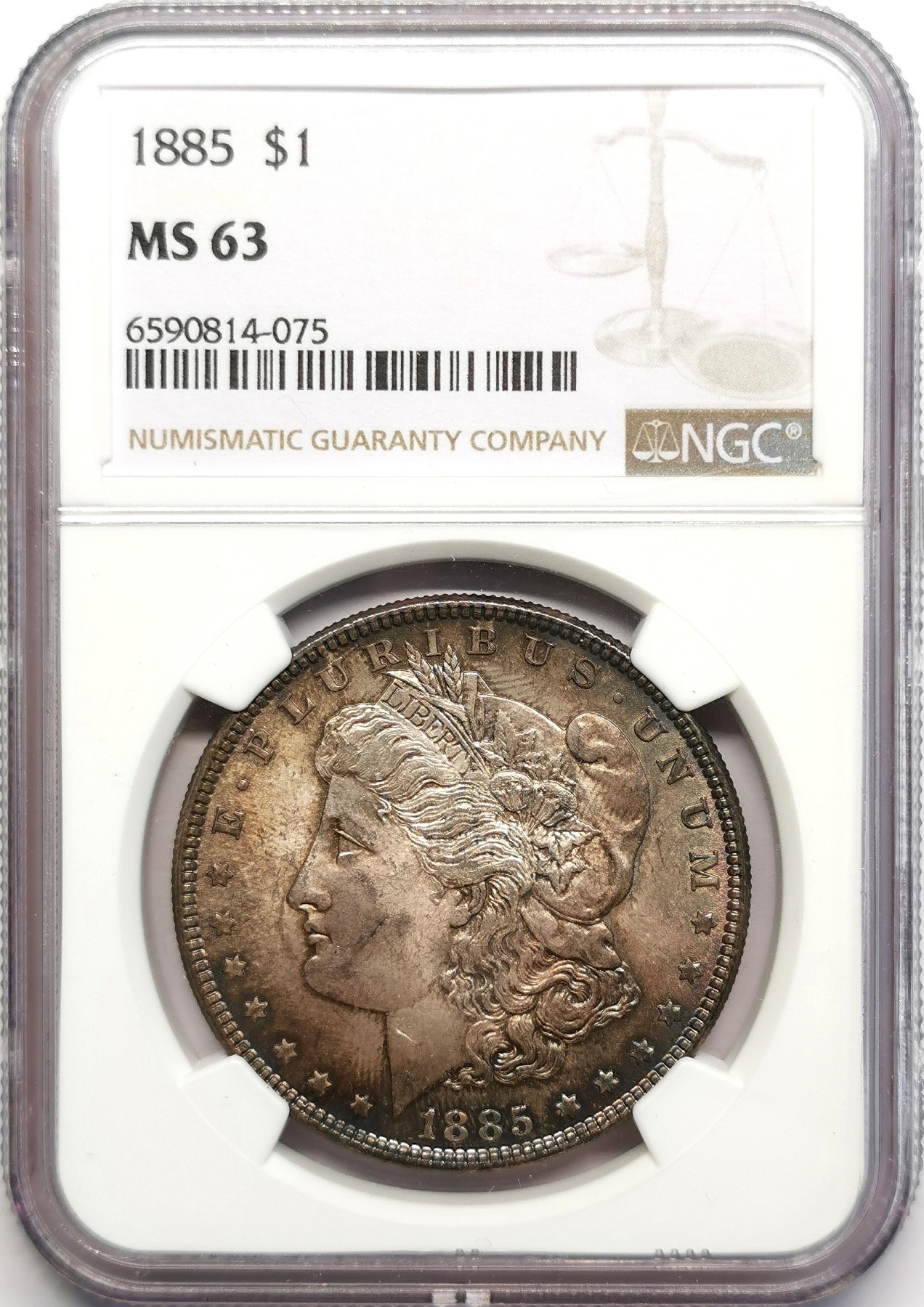 凡希社世界钱币微拍第二百五十期 1885美国摩根壹元NGC-MS63深色香槟彩！