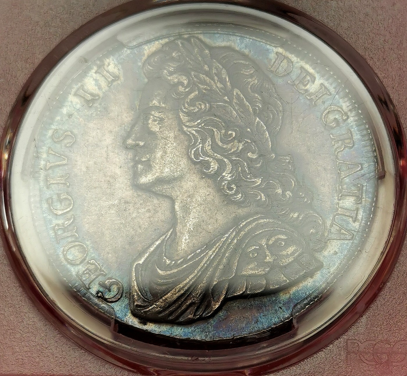 凡希社世界钱币微拍第二百五十期 稀！1741英国乔治二世玫瑰克朗大银PCGS-MS62绝色包浆收藏级！