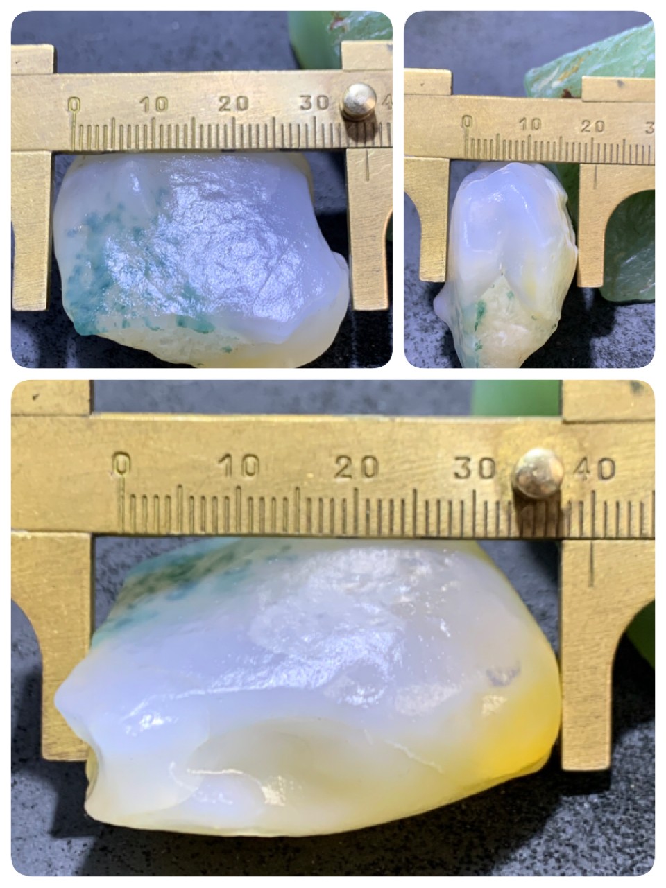 放福利！精美天然戈壁绿草花沁白玛瑙原石一颗