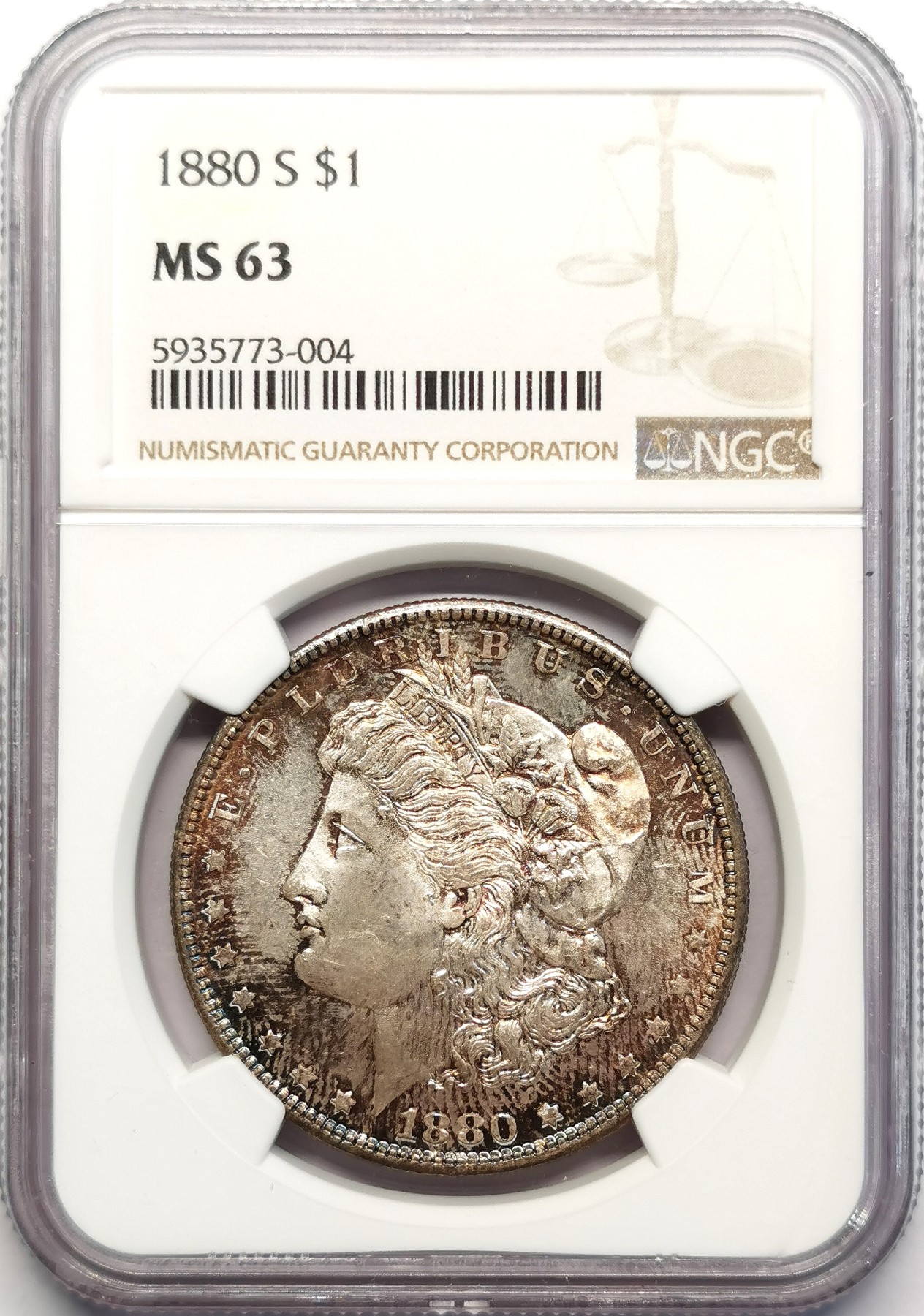 凡希社世界钱币微拍第二百五十期 1880美国摩根壹元NGC-MS63