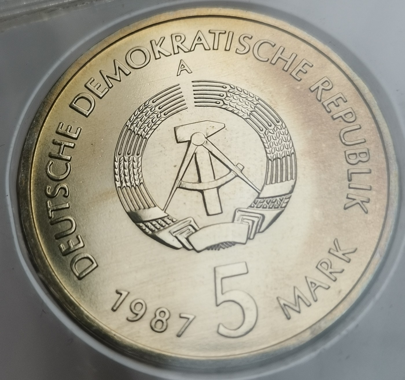 瓶子🏺第113期拍卖会  东德1987年5马克纪念币邮币封柏林建城750周年1枚币4枚邮票