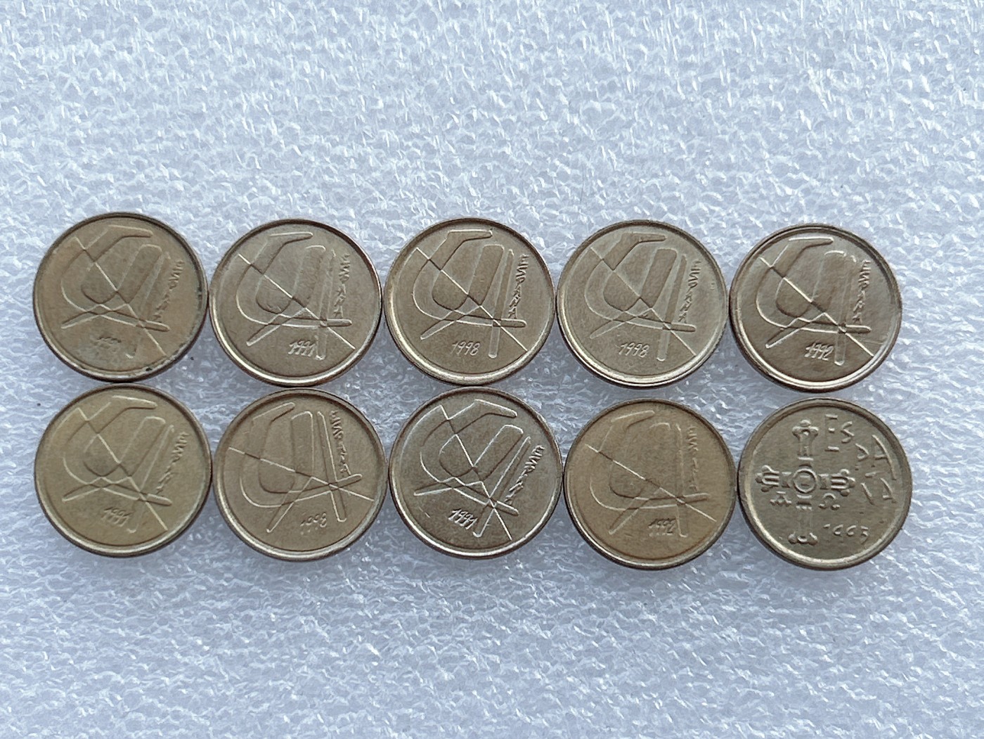 全场一元起拍 世界钱币散币场 第29期 西班牙5比塞塔黄铜币