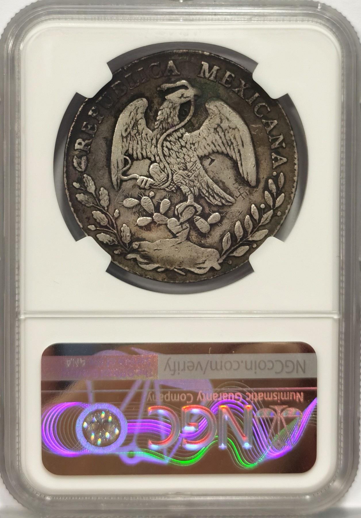 博洋堂世界钱币拍卖第047期（全场包邮） NGC VF 墨西哥1874年PI MH版花边鹰洋，原味包浆