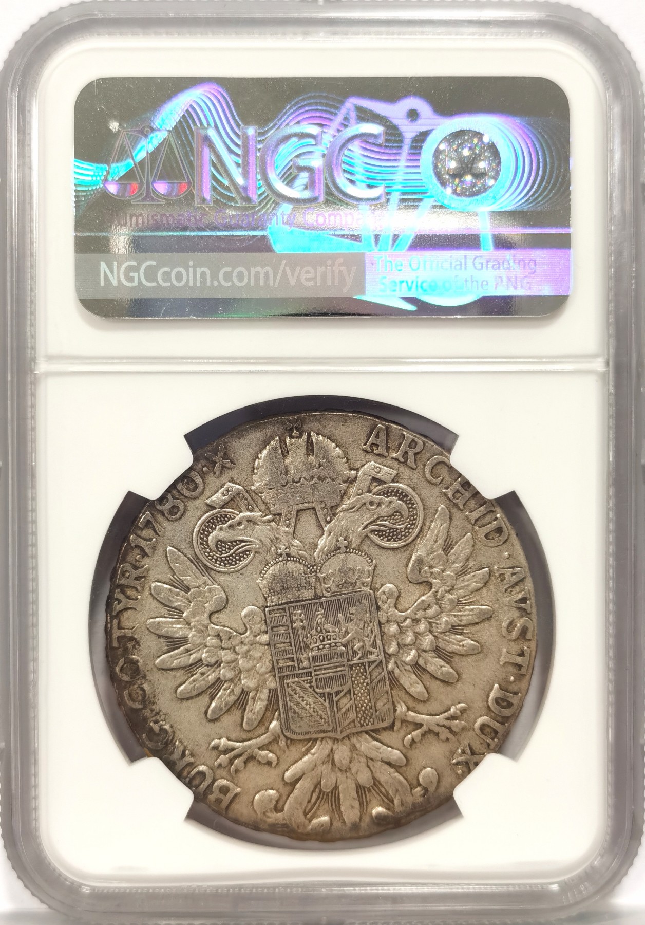 博洋堂世界钱币拍卖第047期（全场包邮） NGC XF 奥地利1780年特蕾莎大奶妈1泰勒银币，早期后铸，原味包浆