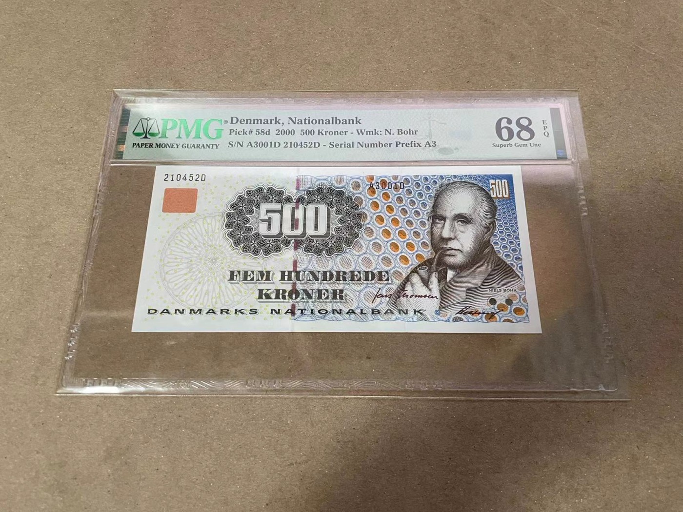 【Blue Auction】✨世界纸币精拍第380期【精】  【亚军分】丹麦 2000年500克朗 PMG68EPQ 超高分 