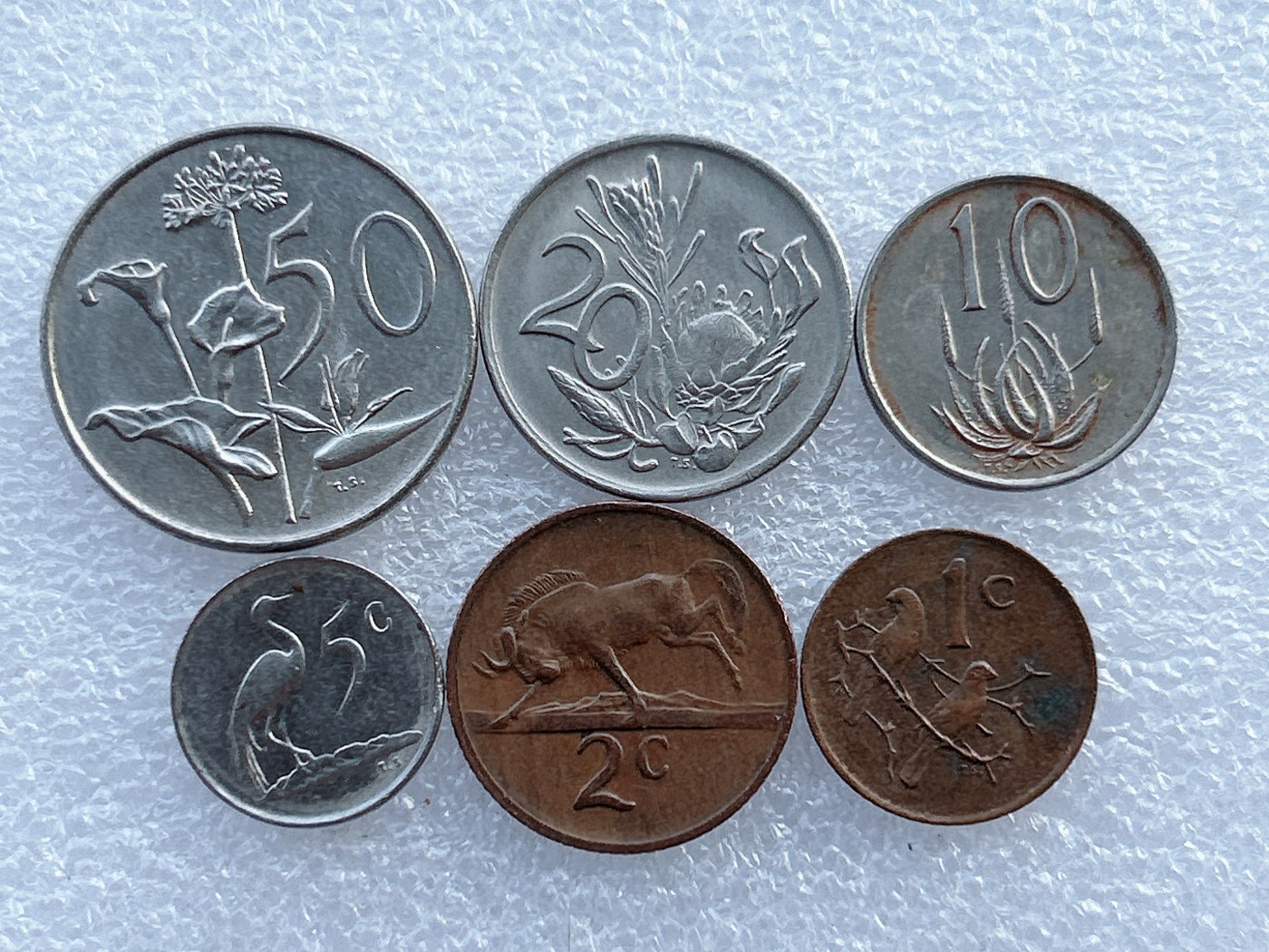 全场一元起拍 世界钱币散币场 第29期 南非70、80年代总统头像6枚套