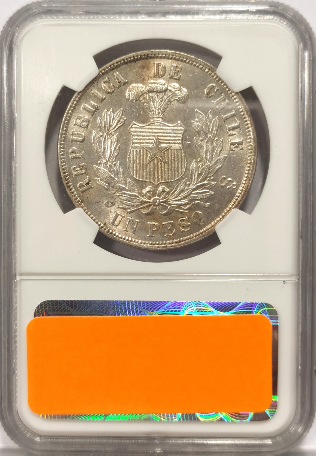 博洋堂世界钱币拍卖第047期（全场包邮） NGC MS63 智利1877年SO比索主币