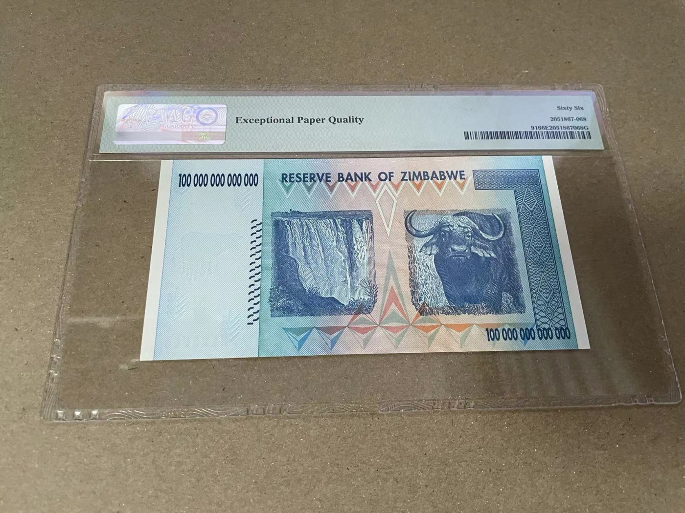 【Blue Auction】✨世界纸币精拍第380期【精】 【AA】津巴布韦 2008年100万亿 PMG66EPQ 