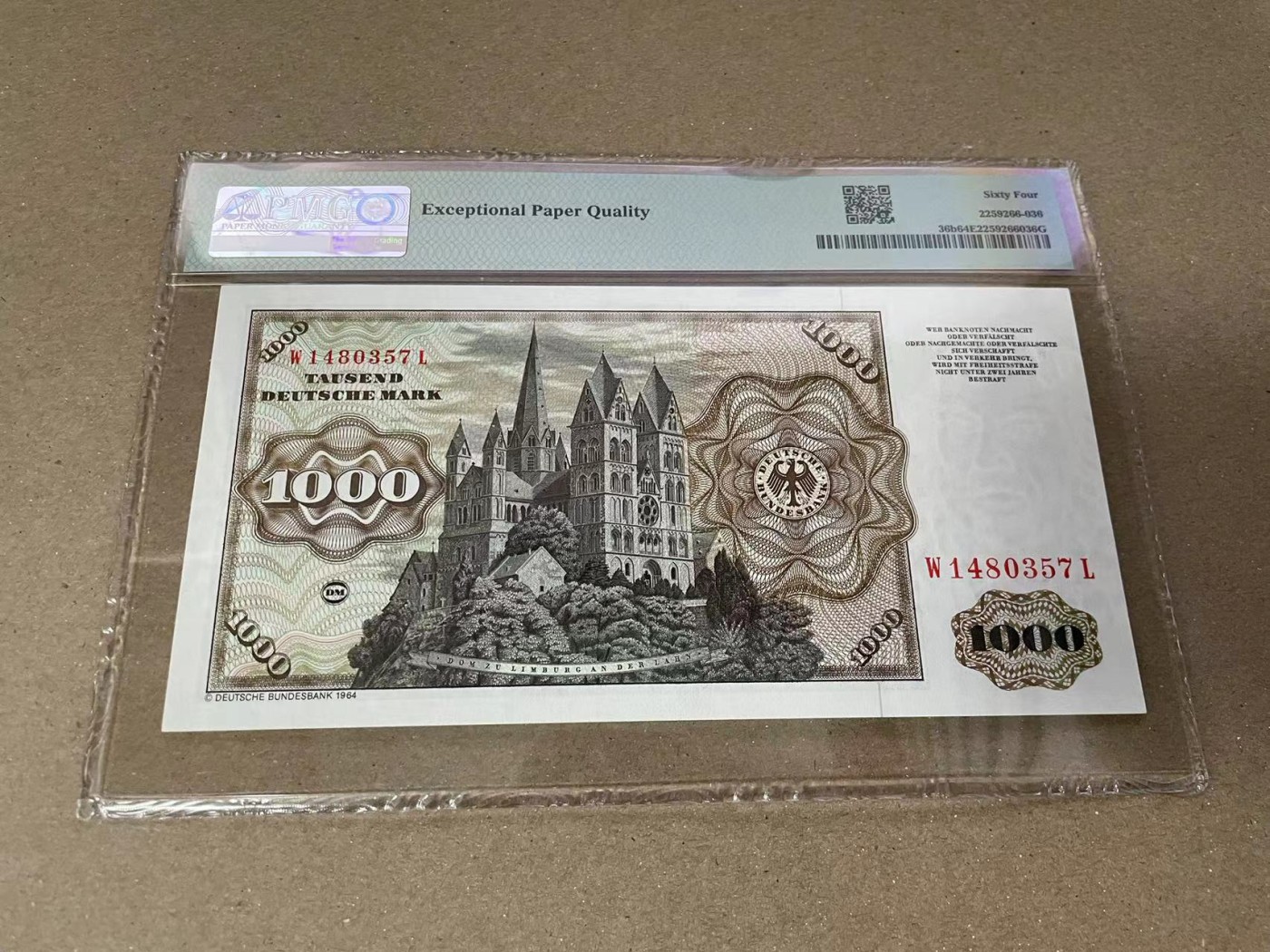 【Blue Auction】✨世界纸币精拍第380期【精】 德国 1980年1000马克 经典舍那 PMG64EPQ 全新原票 雕刻精美