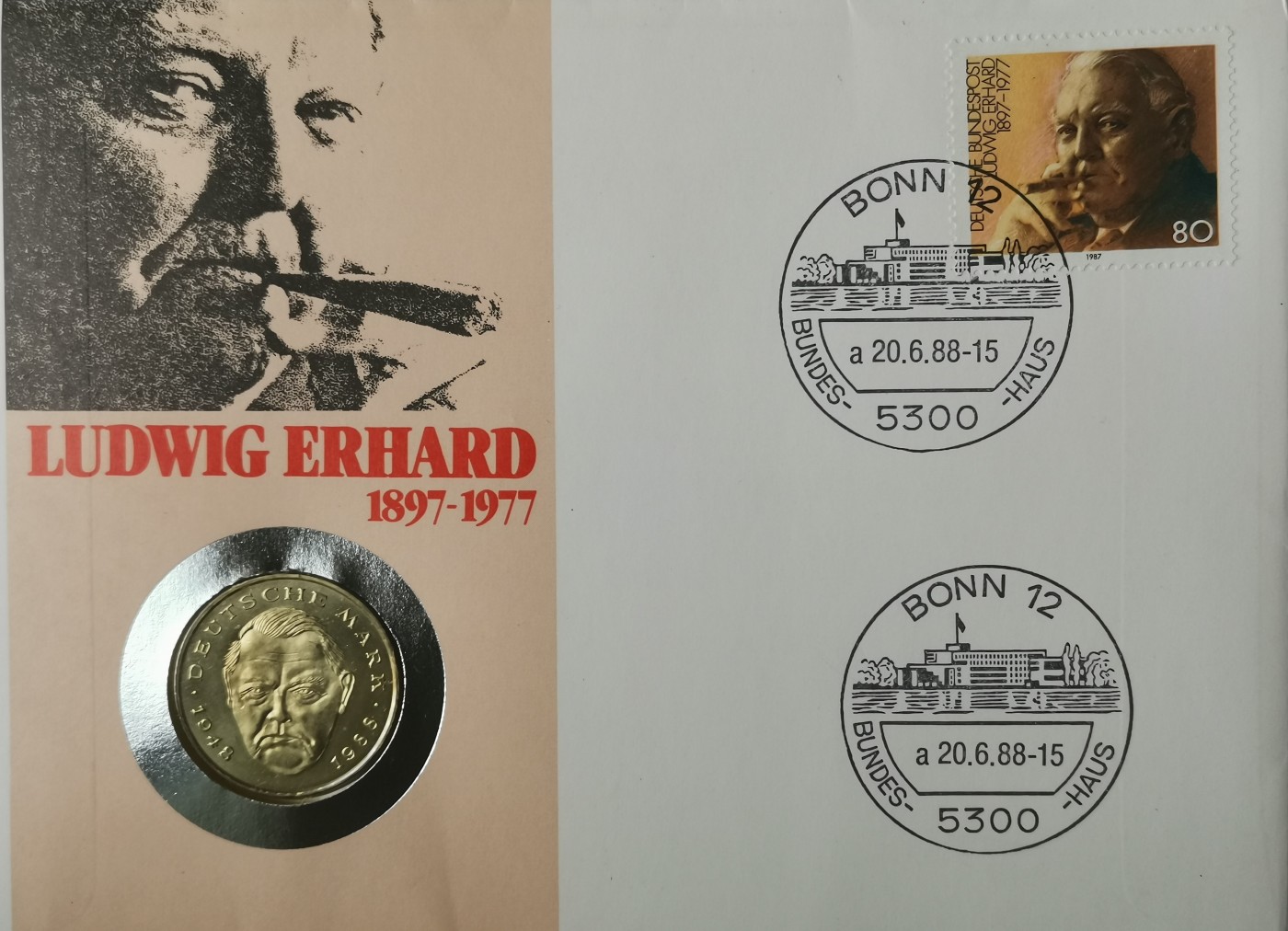 瓶子🏺第113期拍卖会  西德1989年2马克 政治家艾哈德 原封