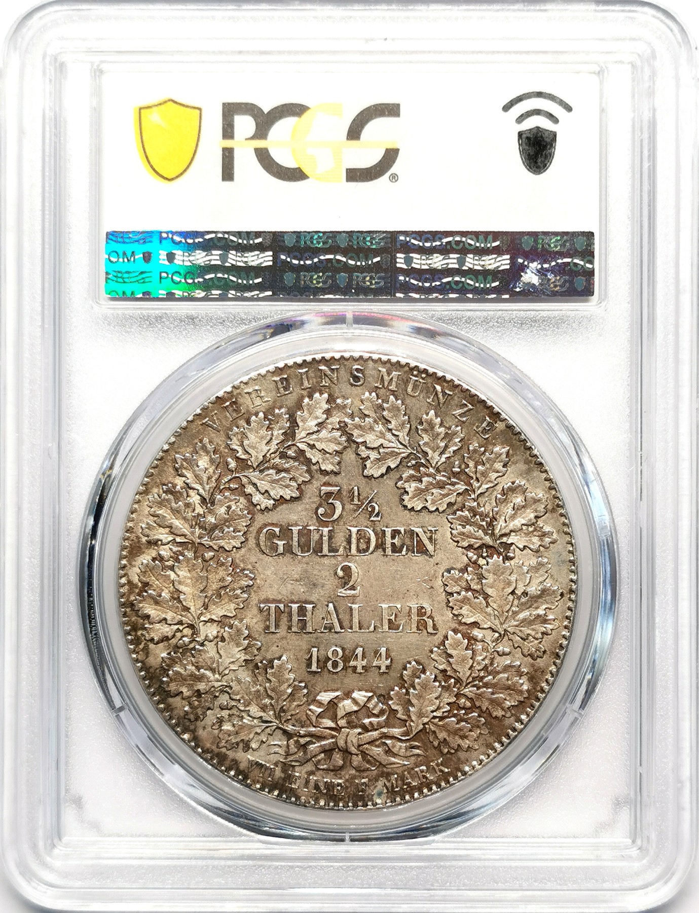 凡希社世界钱币微拍第二百五十期 1844法兰克福2泰勒大银PCGS-AU58