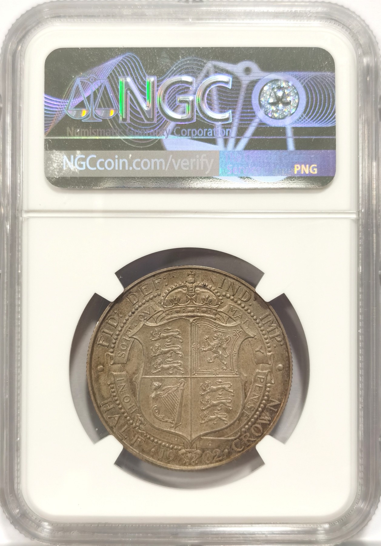 博洋堂世界钱币拍卖第047期（全场包邮） NGC PF64MATTE 英国1902年爱德华七世精制1/2克朗银币