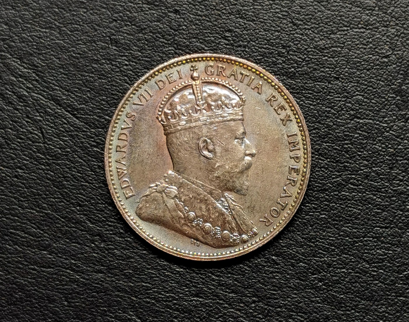 凡希社世界钱币微拍第二百五十期 1910加拿大爱七25分银币AU