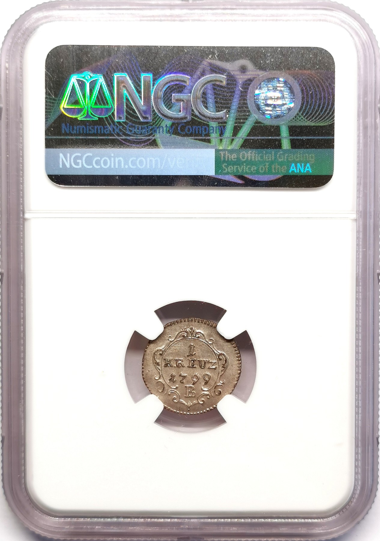 凡希社世界钱币微拍第二百五十期 1799勃兰登堡安斯巴赫拜伊罗特1K银辅币NGC-MS64