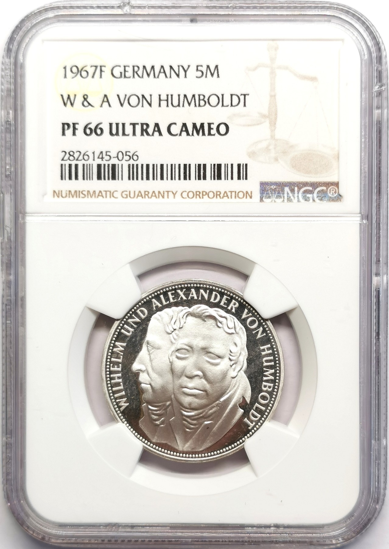 凡希社世界钱币微拍第二百五十期 1967西德洪堡5马克银币NGC-PF66UC