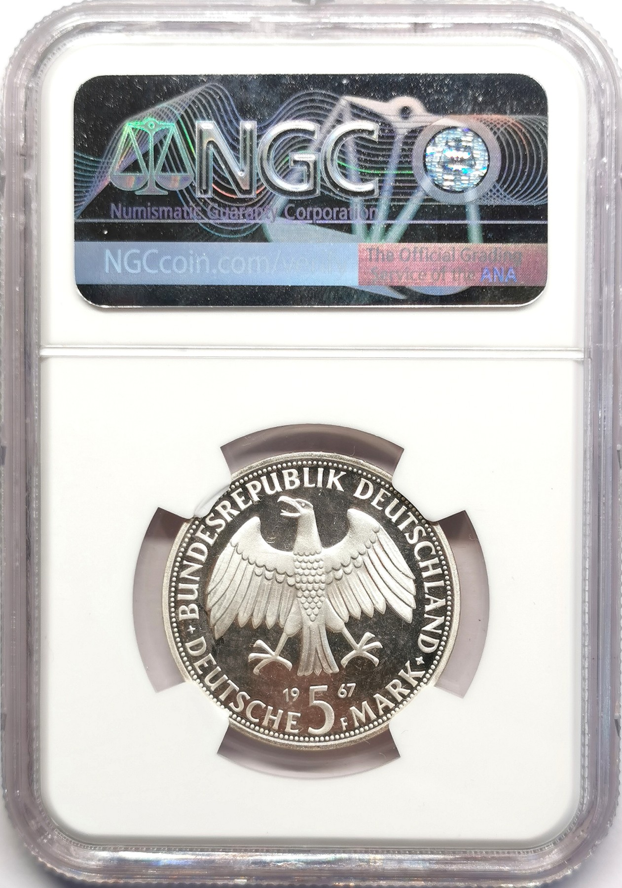 凡希社世界钱币微拍第二百五十期 1967西德洪堡5马克银币NGC-PF66UC