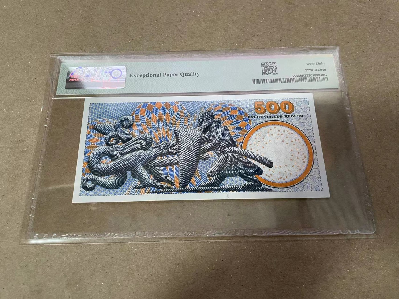 【Blue Auction】✨世界纸币精拍第380期【精】  【亚军分】丹麦 2000年500克朗 PMG68EPQ 超高分 