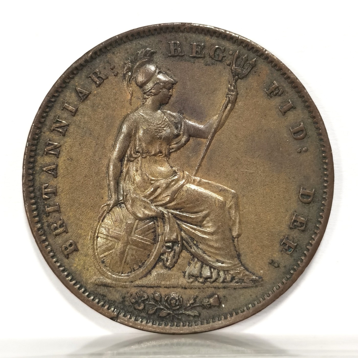 博洋堂世界钱币拍卖第047期（全场包邮） 英国1854年维多利亚不列颠女神1便士铜币