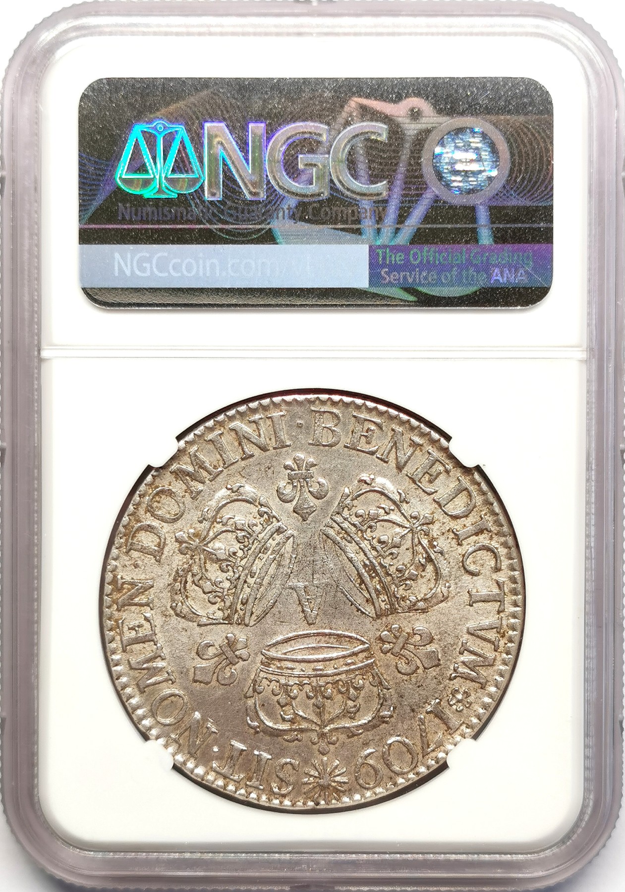 凡希社世界钱币微拍第二百五十期 荐！1709A法国路易十四埃居大银NGC-AU58