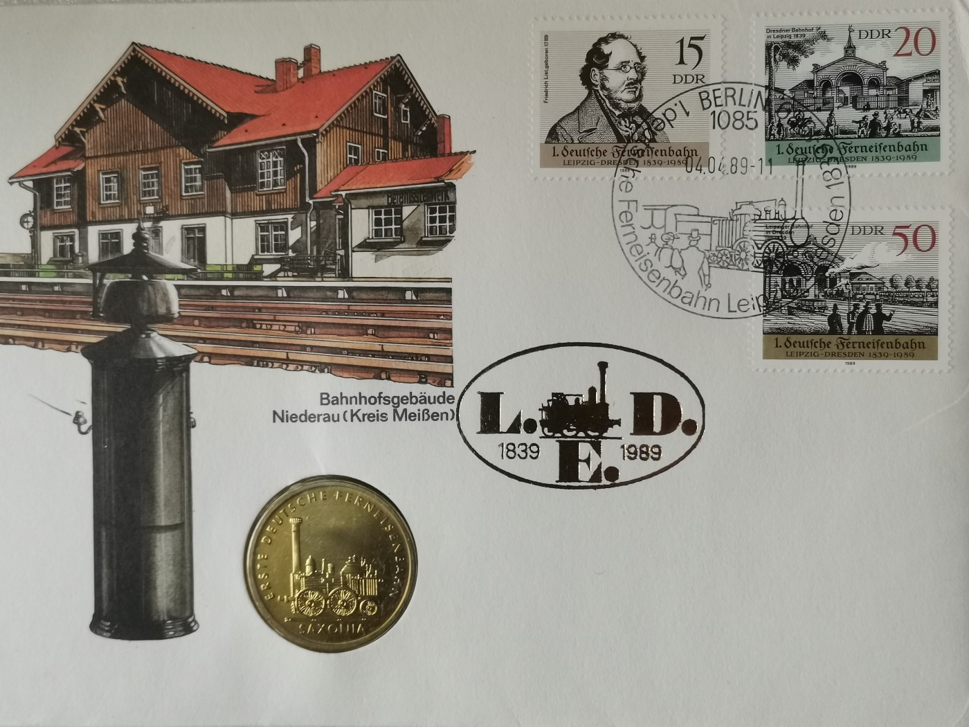 瓶子🏺第113期拍卖会   民主德国东德1988年萨克森5马克纪念币镍币  原封