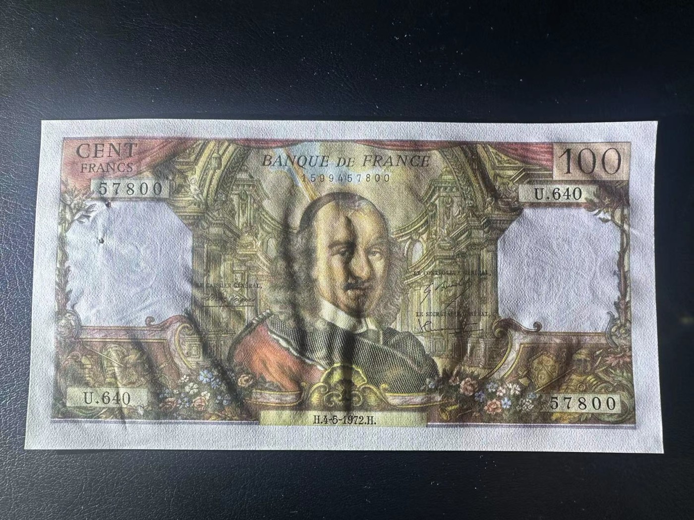 【Blue Auction】✨世界纸币精拍第380期【精】 法国 1972年100法郎 高乃伊 UNC-针孔 