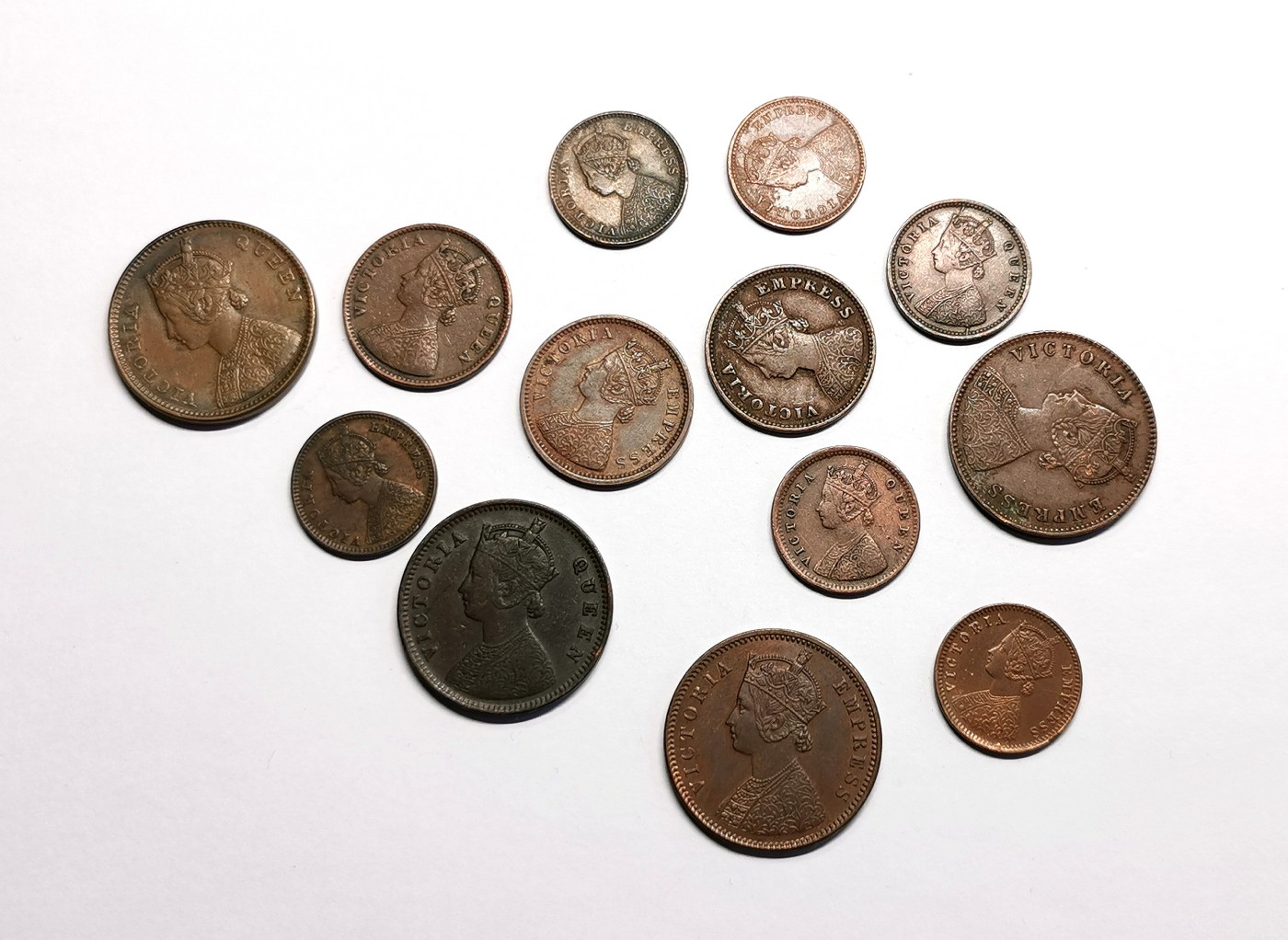 凡希社世界钱币微拍第二百五十期 英属印度小维铜辅币一组