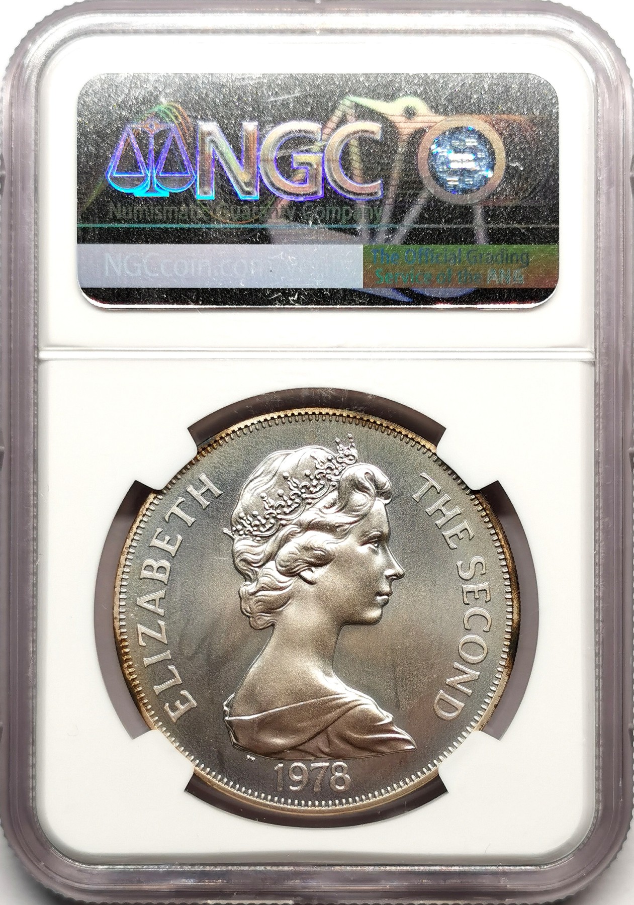 凡希社世界钱币微拍第二百五十期 1978特里斯坦达库尼亚伊丽莎白加冕纪念克朗大银NGC-MS66