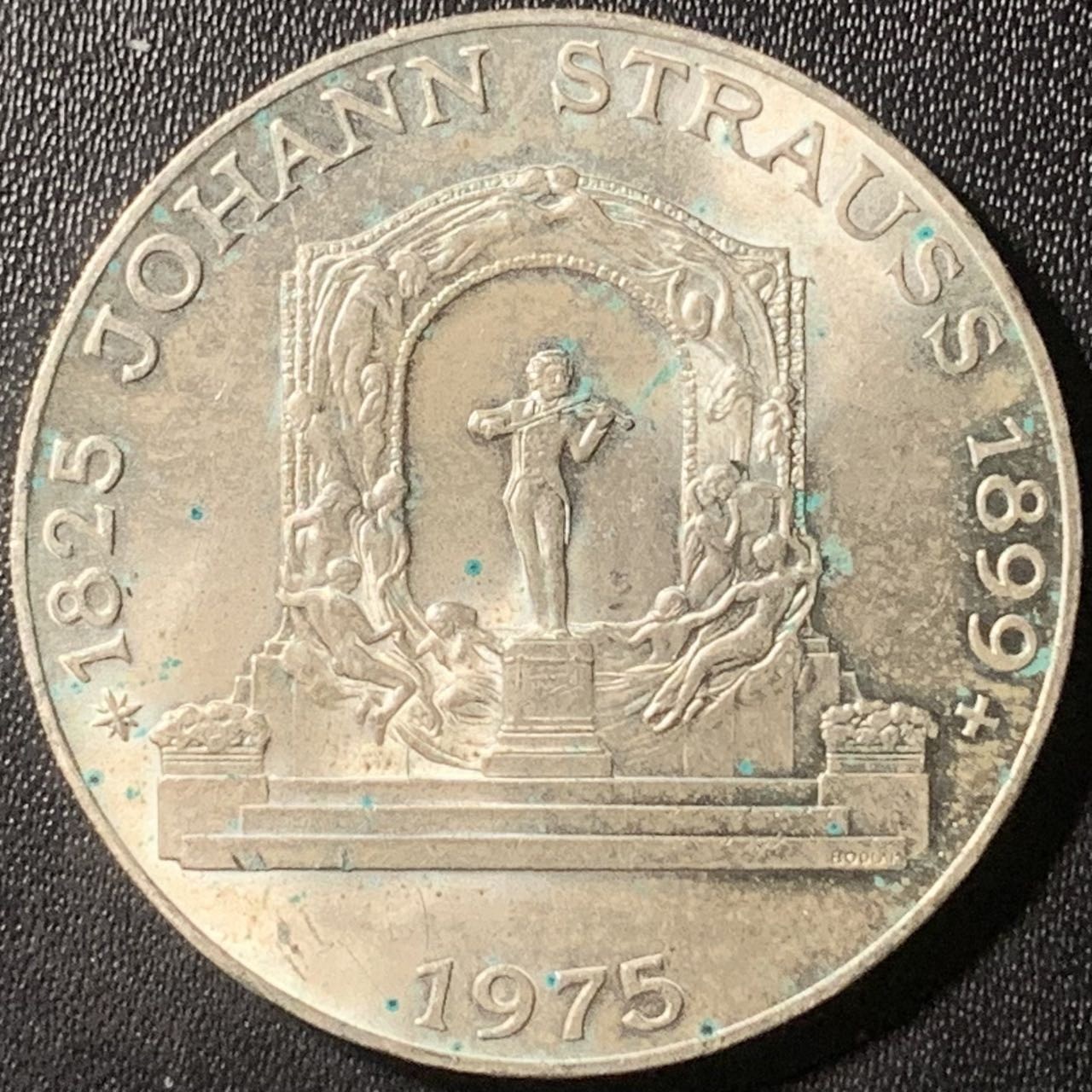 紫瑗钱币——第315期拍卖 奥地利 1975年 约翰·斯特劳斯150周年 100先令 24克 0.64银 UNC